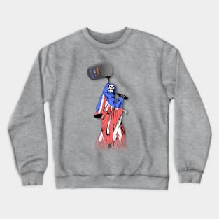 Skull statue and United States flag colors Crewneck Sweatshirt